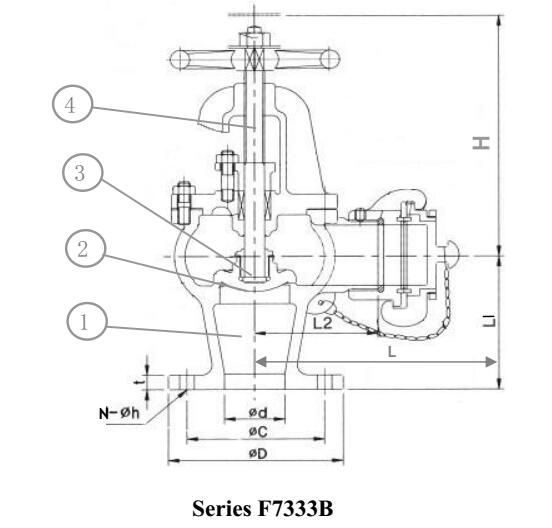 JIS F7333B Marine Cast Iron Hose Valve